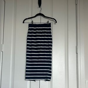 Navy and White Striped Women's Skirt